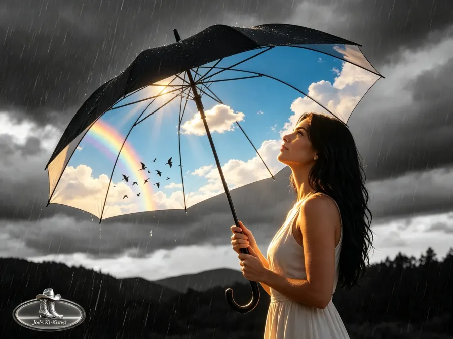 Kontrast des Regenschirms