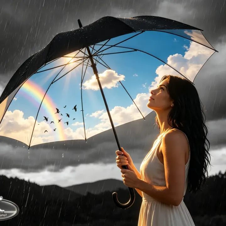 Kontrast des Regenschirms