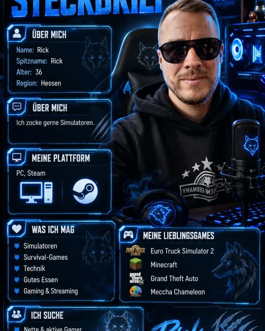 Dein persönlicher Gamer-Steckbrief
