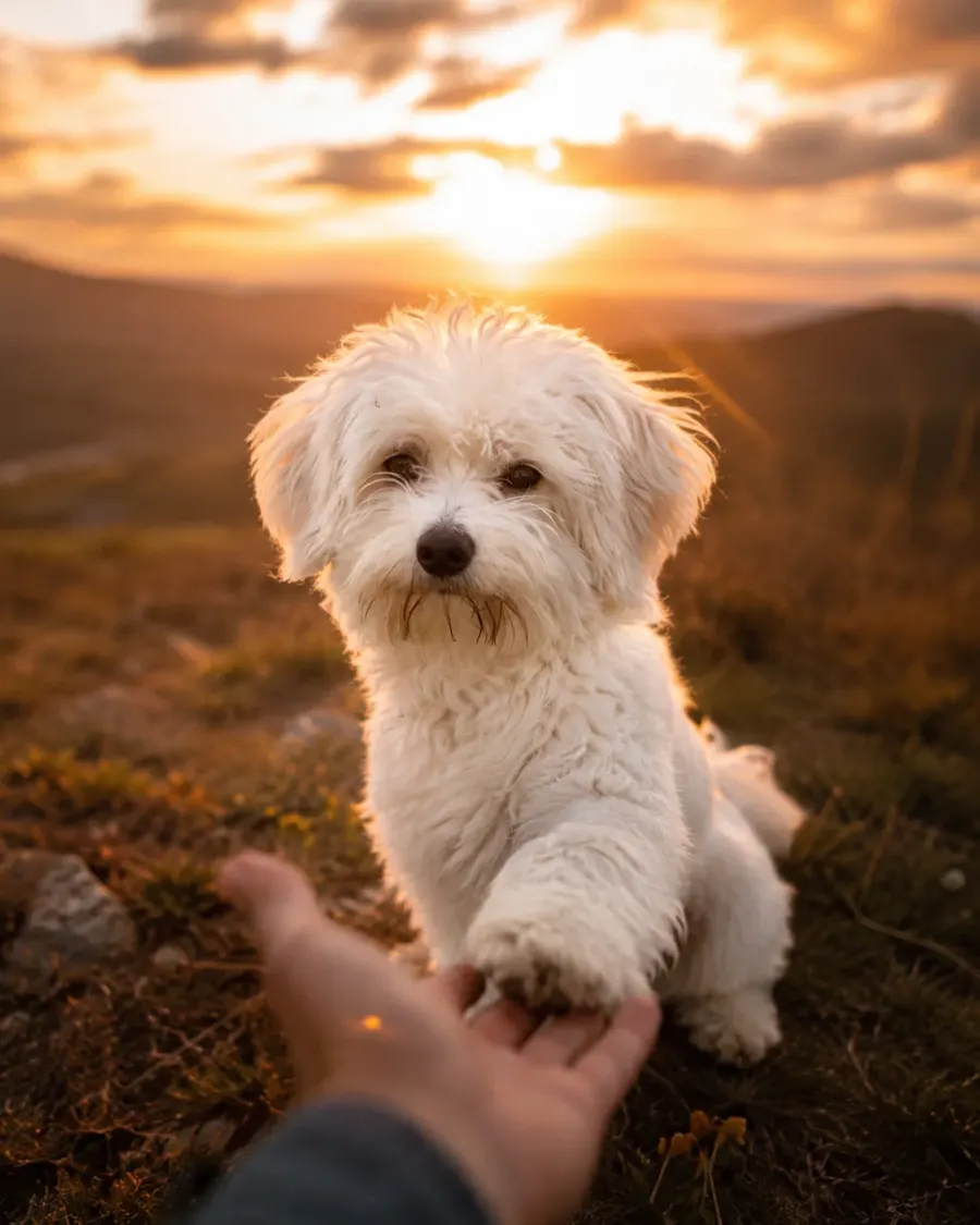 Ein Pfotenmoment im Abendlicht