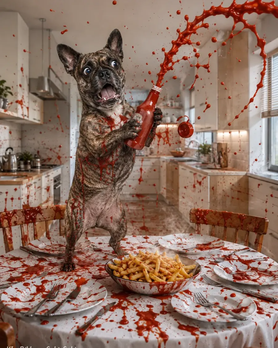 Pommes mit Ketchup