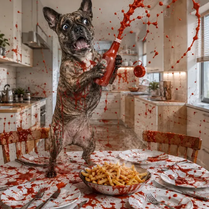 Pommes mit Ketchup