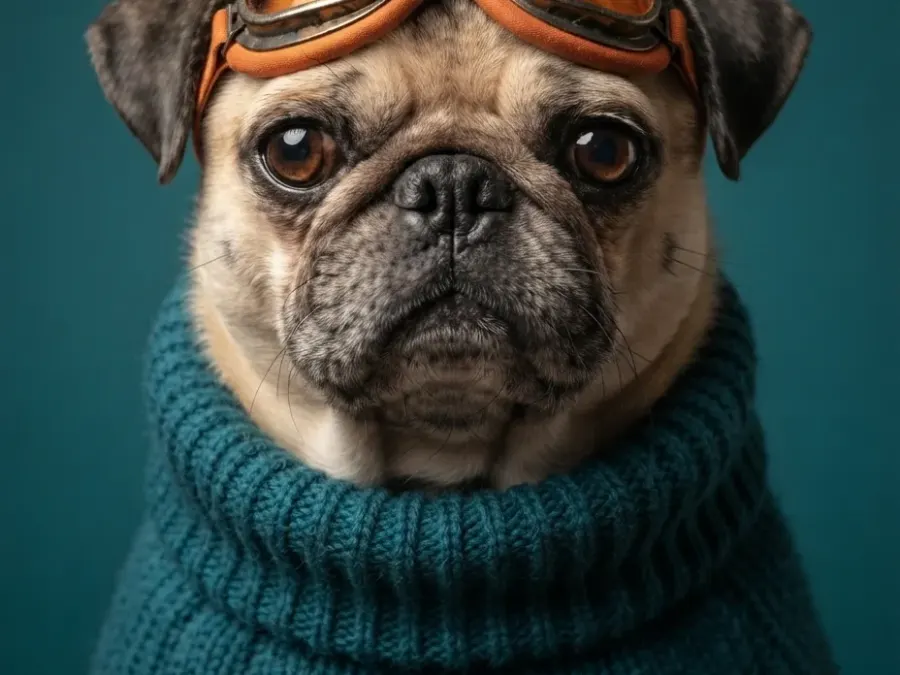Abflugbereit: Wenn der Rollkragenpullover zur Fliegerbrille passt.
