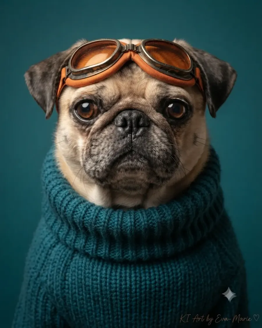Abflugbereit: Wenn der Rollkragenpullover zur Fliegerbrille passt.